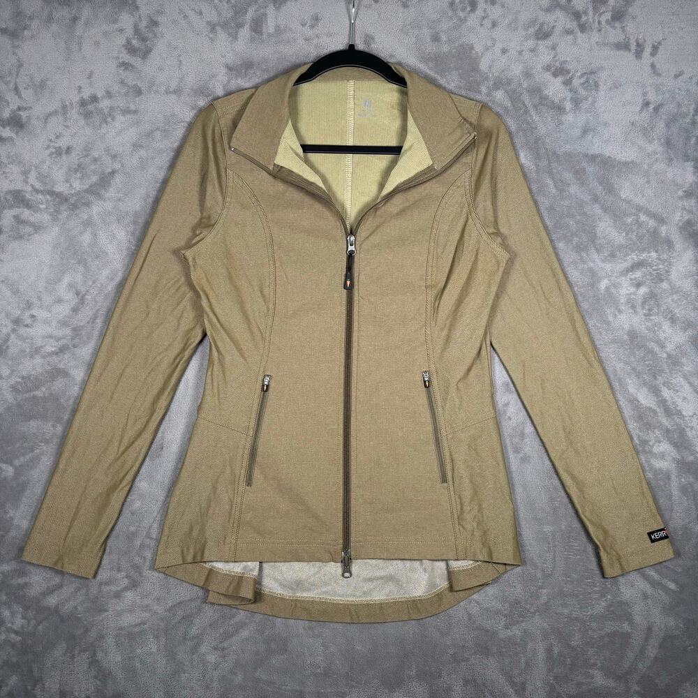 Kerrits Medium Equestrian Performance Stretch Full Zip Riding Jacket Tan